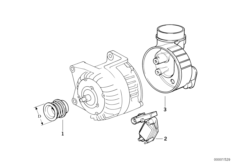 Детали генератора на 80 А для BMW E36 325i M50 (схема запасных частей)