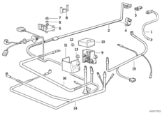 Провод батареи/провод стартера для BMW E34 540i M60 (схема запасных частей)