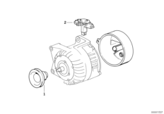 Детали генератора на 70 А для BMW E36 316i M40 (схема запасных частей)