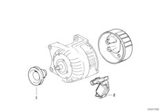 Детали генератора на 80 А для BMW E36 318is M42 (схема запасных частей)