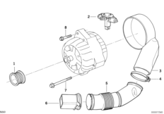 Детали генератора на 140 А для BMW E34 540i M60 (схема запасных частей)