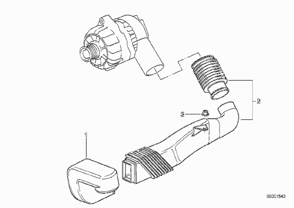 Система охлаждения генератора для BMW E36 M3 S50 (схема запчастей)