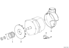 Детали генератора на 90 А для BMW E36 320i M50 (схема запасных частей)