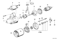 Детали стартера 1,4 кВт для BMW E36 318i M43 (схема запасных частей)