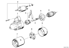 Детали стартера 2,2 кВт для BMW E39 525tds M51 (схема запасных частей)