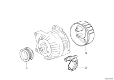 Детали генератора на 95 А для BMW E34 525td M51 (схема запасных частей)