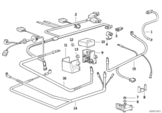 Провод батареи/провод стартера для BMW E34 530i M60 (схема запасных частей)