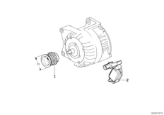 Детали генератора на 80 А для BMW E36 318i M43 (схема запасных частей)