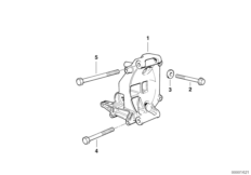 Элементы крепления генератора для BMW E36 318ti M42 (схема запасных частей)