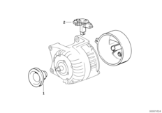 Детали генератора на 70 А для BMW E36 318is M42 (схема запасных частей)