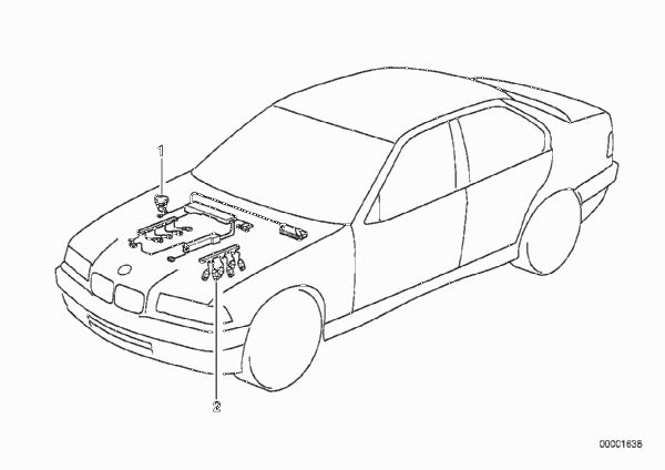 жгут проводов двигателя для BMW E36 328i M52 (схема запчастей)