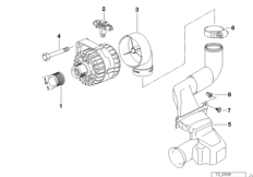 Детали генератора на 120 А для BMW E39 540iP M62 (схема запасных частей)