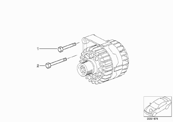 Элементы крепления генератора для BMW Z3 Z3 M3.2 S50 (схема запчастей)