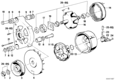 Детали генератора для BMW E28 518 M10 (схема запасных частей)