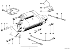 Комплект дооснащения стартера для BMW 2476 R50/5 0 (схема запасных частей)