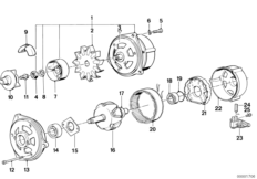 Детали генератора для MOTO K589 K 100 RT 84 (0504,0505,0514) 0 (схема запасных частей)