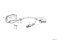 Система зажигания для BMW 2478 R 100 RT 0 (схема запасных частей)