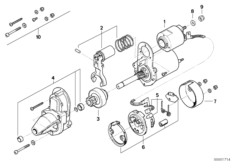 Детали стартера / D6RA7 для MOTO 2478 R 100 RS 0 (схема запасных частей)