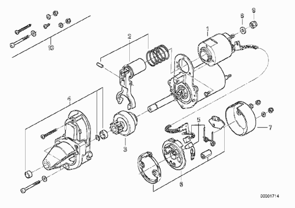 Детали стартера / D6RA7 для BMW 47E1 R 100 GS PD 0 (схема запчастей)