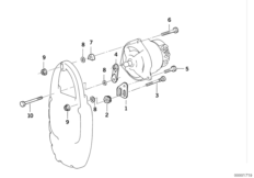 Элементы крепления генератора для BMW R22 R 1150 RS 01 (0447,0498) 0 (схема запасных частей)