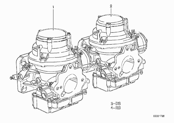 Карбюратор CDET для BMW E12 520 M10 (схема запчастей)