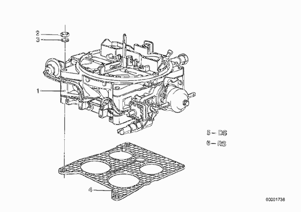 карбюратор 4a1 для BMW E12 520 M20 (схема запчастей)