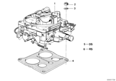 карбюратор 4a1 для BMW E23 730 M30 (схема запасных частей)
