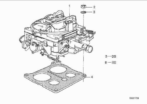 карбюратор 4a1 для BMW E12 525 M30 (схема запчастей)