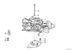 Карбюратор 1B2 для BMW E30 316 M10 (схема запасных частей)