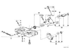 Привод карбюратора для BMW E12 518 M10 (схема запасных частей)