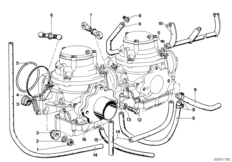 вакуумный шланг для BMW E12 520 M10 (схема запасных частей)
