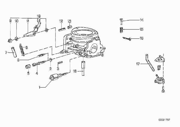 Корректировки состава смеси для BMW E12 520 M10 (схема запчастей)