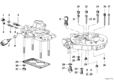 Корректировки состава смеси для BMW E12 528 M30 (схема запасных частей)