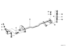 Привод карбюратора для BMW E12 525 M30 (схема запасных частей)