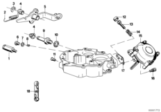 Мембрана вакуумного регулятора для BMW E12 528 M30 (схема запасных частей)