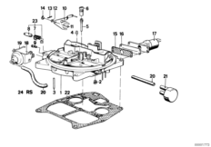 Карбюратор дополнительные элементы для BMW E12 520 M20 (схема запасных частей)
