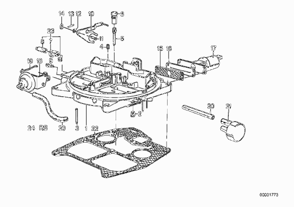 Карбюратор дополнительные элементы для BMW E12 520 M20 (схема запчастей)