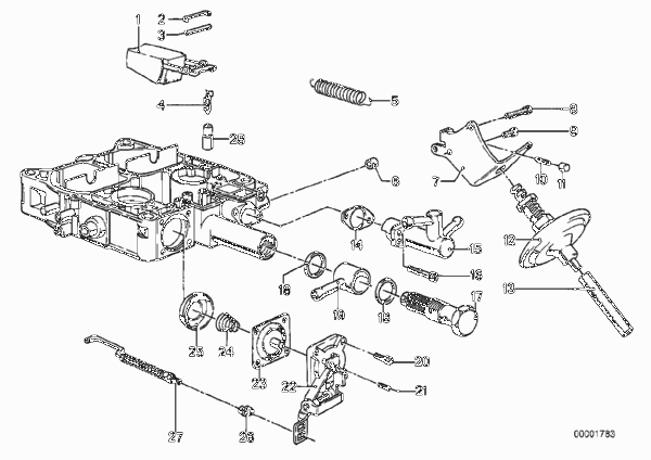 Поплавок/управляющий разъем для BMW E23 728 M30 (схема запчастей)