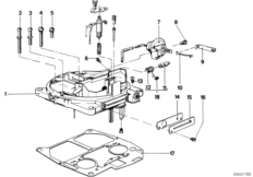 Крышка карбюратора для BMW E12 528 M30 (схема запасных частей)