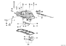 Карбюратор дополнительные элементы для BMW E30 316 M10 (схема запасных частей)
