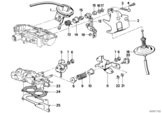 Привод педали акселератора для BMW E30 316 M10 (схема запасных частей)