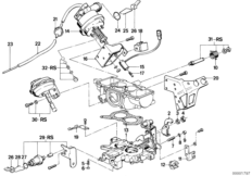 корпус дроссельной заслонки для BMW E30 316 M10 (схема запасных частей)
