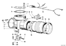 Корпус дроссельной заслонки для BMW E12 520i M10 (схема запасных частей)