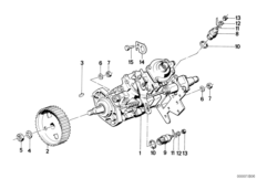 ТНВД дизельного двигателя для BMW E28 524d M21 (схема запасных частей)