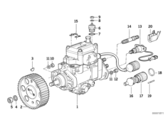 ТНВД дизельного двигателя для BMW E30 324d M21 (схема запасных частей)