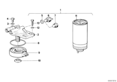 Топливный фильтр с обогревом для BMW E30 324d M21 (схема запасных частей)
