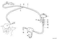 Органы управления дизельным двигателем для BMW E30 324d M21 (схема запасных частей)