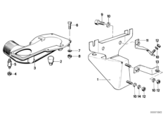 Кронштейн расходомера воздуха для BMW E12 520i M10 (схема запасных частей)