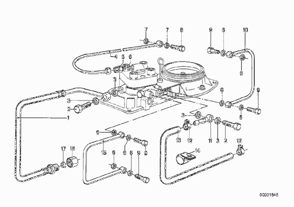 Топливопровод для BMW E12 520i M20 (схема запчастей)