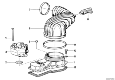 Расходомер воздуха для BMW E28 520i M20 (схема запасных частей)